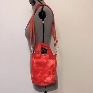 NWT MSRP$50 INC Quilted Crossbody Bag Red Water Bottle Bag
